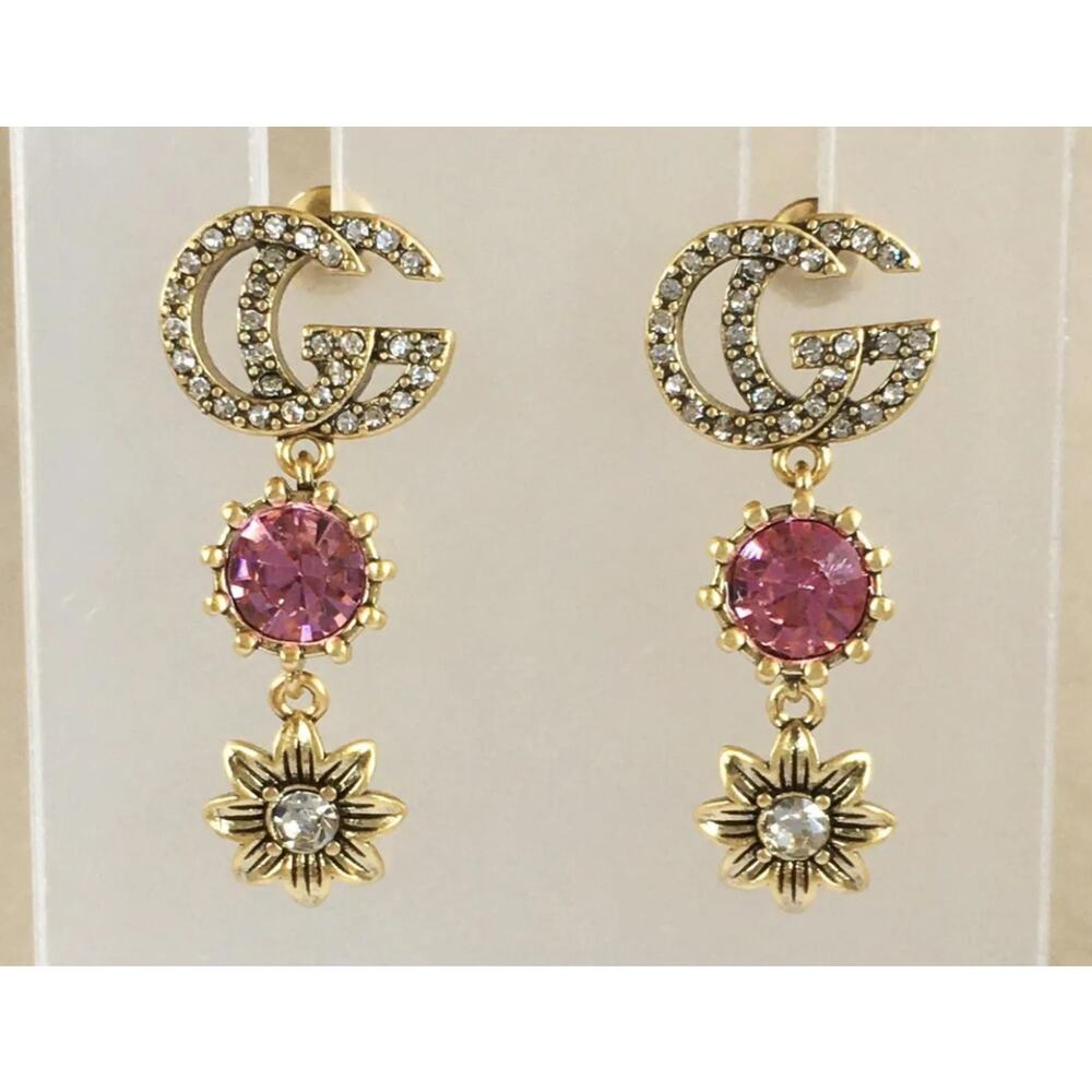 Gucci Drop Earrings with Rhinestones - Picture 3 of 5